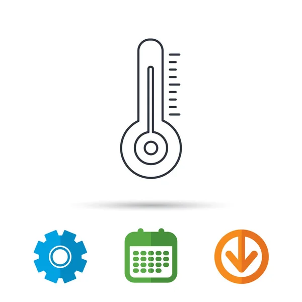 Thermometer icon. Weather temperature sign. — Stock Vector