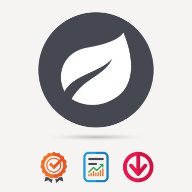 Yaprak simgesi. Taze organik ürün işareti.