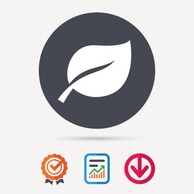 Yaprak simgesi. Taze organik ürün işareti.