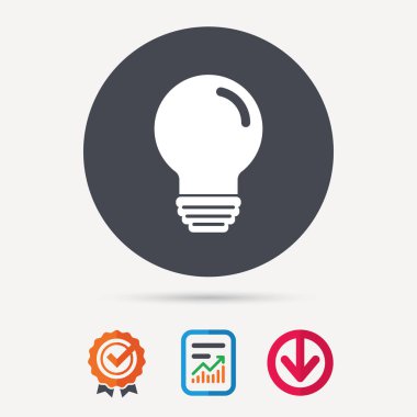 Ampul simgesi. Lamba aydınlatma işareti.