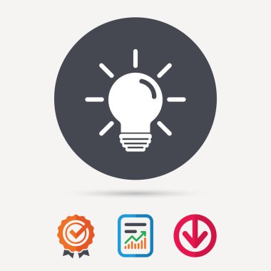 Ampul simgesi. Lamba aydınlatma işareti.