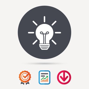 Ampul simgesi. Lamba aydınlatma işareti.