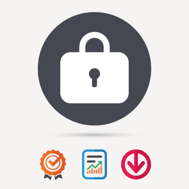 Kilit simgesi. Gizlilik soyunma işareti.