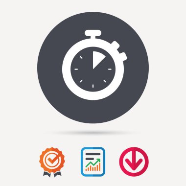 Kronometre simgesi. Zamanlayıcı veya saat aygıt işareti.