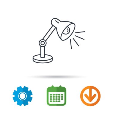 Masa lambası simgesi. Resepsiyon ışık işareti.