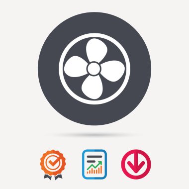 Havalandırma simgesi. Hava havalandırma veya fan işareti.