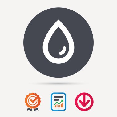 Su damla simgesi. Doğal su işareti.