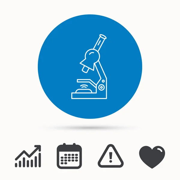 Icono del microscopio. Equipos de laboratorio médico . — Archivo Imágenes Vectoriales