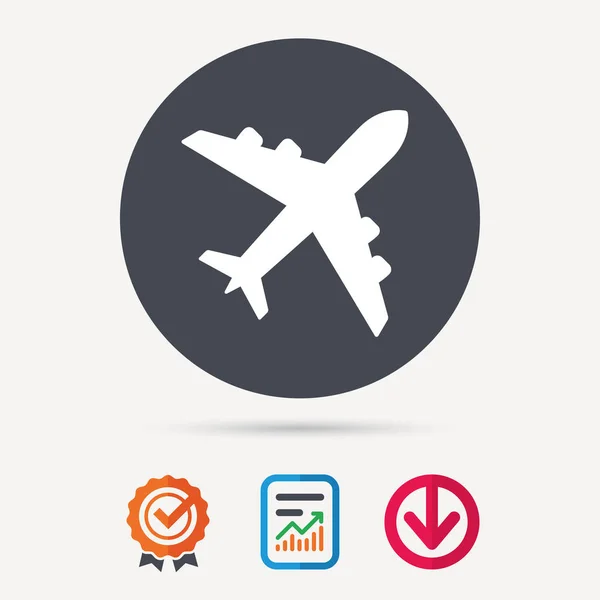 Plan-ikonen. Flyg transport tecken. — Stock vektor