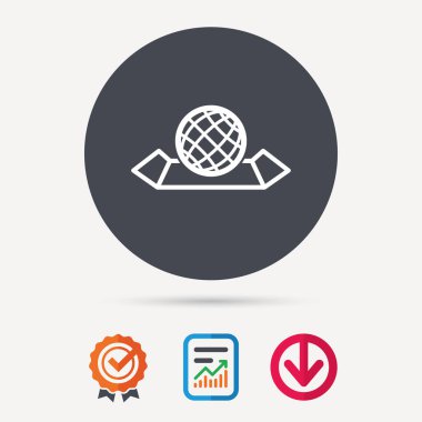 Dünya harita simgesi. Küre işareti.