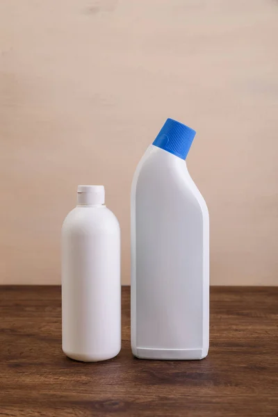 Mock-up plastic cleaning bottles. Mockup concept. — Stock Photo, Image