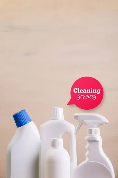 Mock-up plastic cleaning bottles. Mockup concept.