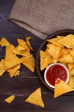 Cips cips. Lezzetli tuzlu tortilla snack.