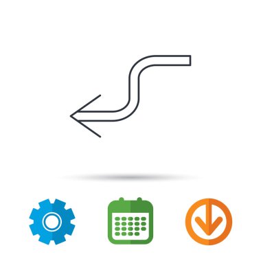 Ok arka simgesi. Önceki işaret.