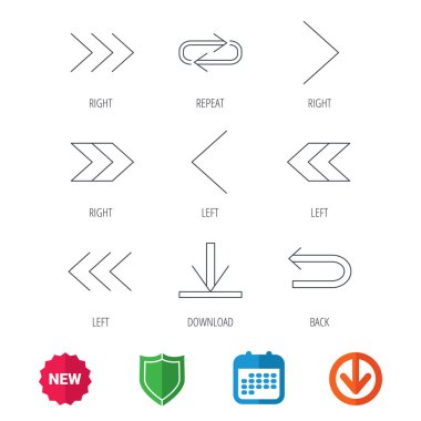 Oklar simgeler. Download, lineer işaretler tekrar.