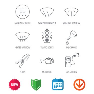 Motor yağı değiştirmek, trafik ışıkları ve pense.