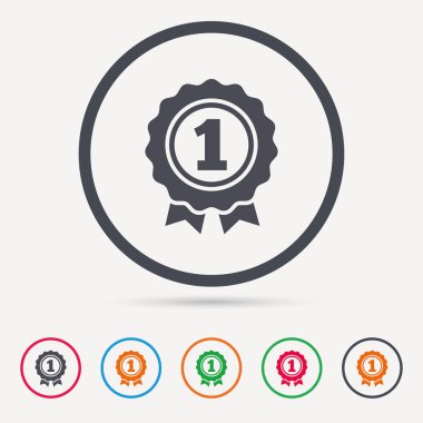 Ödül madalya simgesi. Kazanan amblemi işareti.