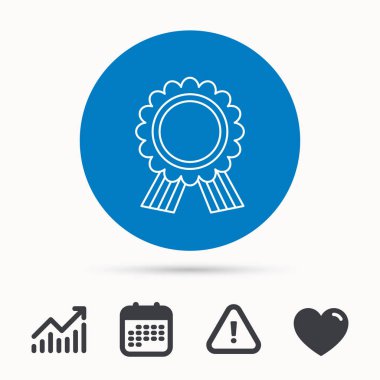 Ödül madalya simgesi. Galibi başarı işareti.