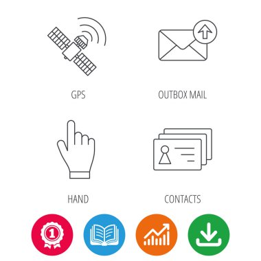 El işaretçisi, kişiler ve gps uydu simgeler.