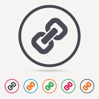 Zincir simgesi. Internet web köprü işareti.