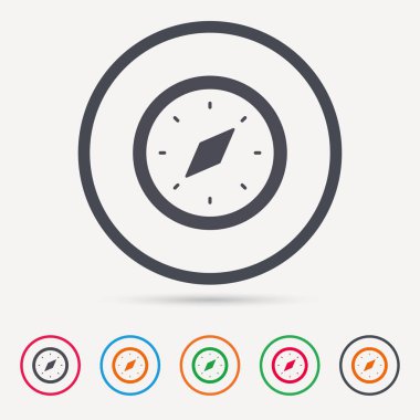 Pusula simgesini. Navigasyon cihazı işareti.