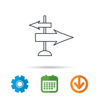 Yön okları simge. Hedef yol işareti.