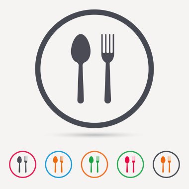 Gıda simgeler. Çatal ve kaşık işareti.