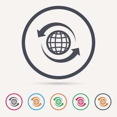 Küre simgesi. Dünya ya da Internet işareti.