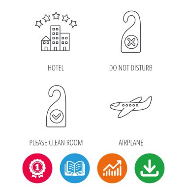 Otel, uçak ve simgeler rahatsız etmeyin.