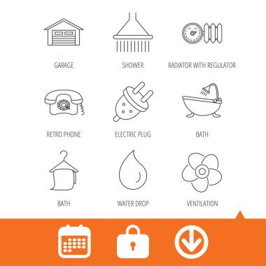 Havalandırma, ısı radyatör ve elektrik fişi.