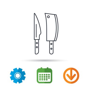 Kasap ve mutfak bıçakları simgesi.