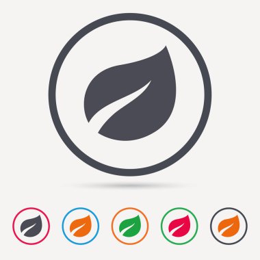 Yaprak simgesi. Taze organik ürün işareti.