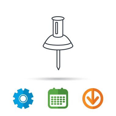 Raptiye simgesini. PIN aracı işareti.