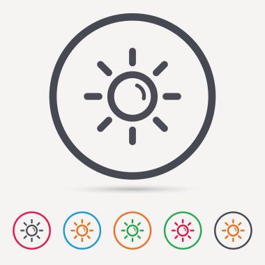 Güneş simgesi. Güneşli hava işareti.