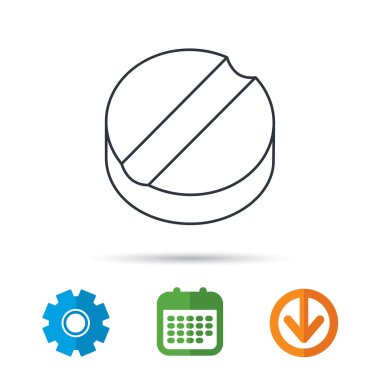 Tablet simgesi. Tıp uyuşturucu işareti.