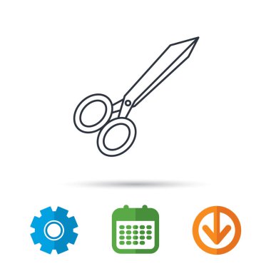 Terzi makas simgesi. Kuaförlük işareti.