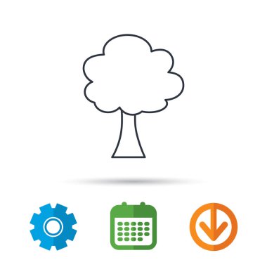 Ağaç simgesi. Orman ahşap işareti.