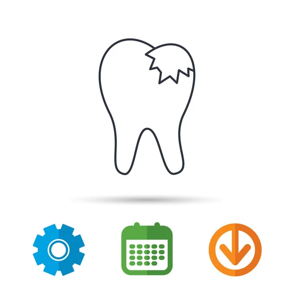 Diş dolguları simgesi. Diş restorasyon işareti. — Stok Vektör