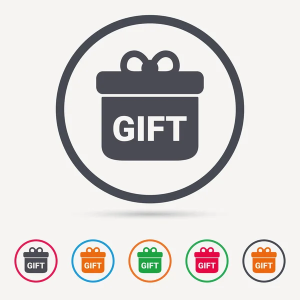 Gift icon. Present box with bow sign. — Stock Vector