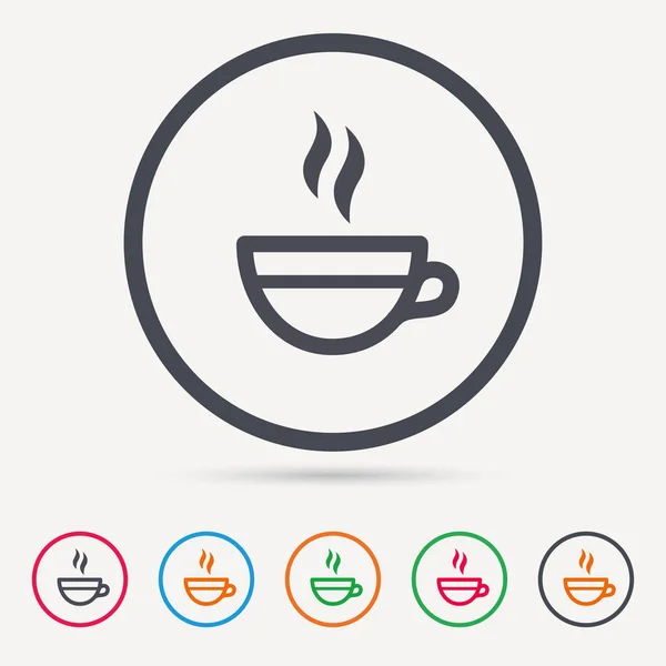 Icona della tazza di tè. Segno bevanda caffè caldo . — Vettoriale Stock