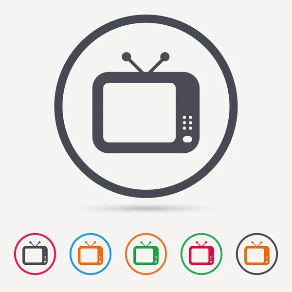 Het pictogram van de TV. Retro televisie teken. — Stockvector