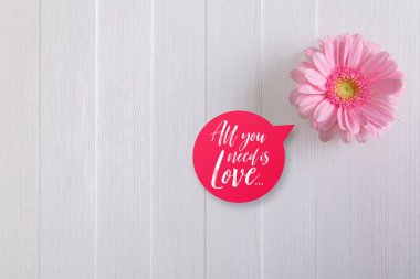 Gerbera çiçek ahşap tahta üzerinde. Tasarım seviyorum.