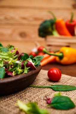 Hindiba, kuzu ve gül salata. Sebze.