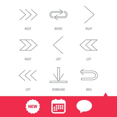Oklar simgeler. Download, lineer işaretler tekrar.