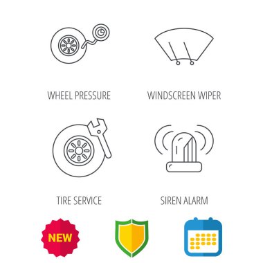 Tekerlek basınç, lastik Servisi ve siren çalar.