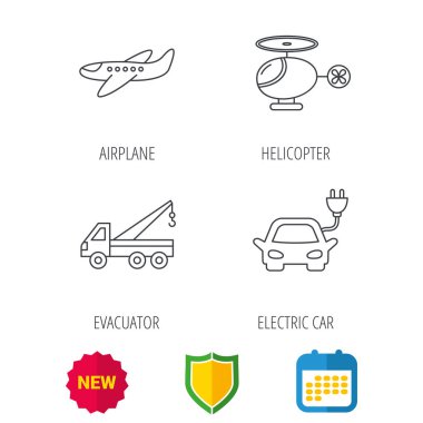 Elektrikli Araba, uçak ve helikopter işaretleri.