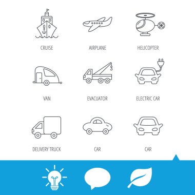 Ulaşım simgeler. Araba, gemi ve kamyon işaretleri.