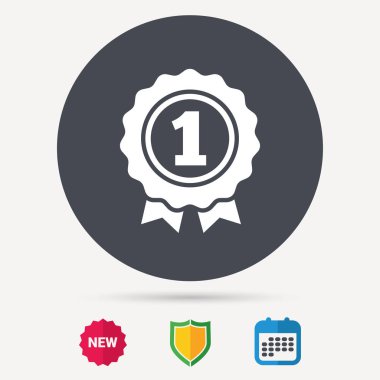 Ödül madalya simgesi. Kazanan amblemi işareti.