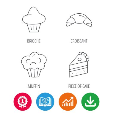 Kruvasan, börek ve çok kolay simgeleri.