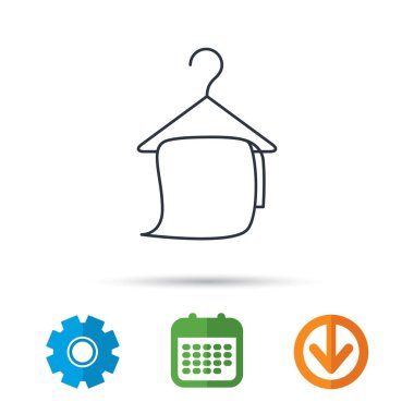 Banyo Havlu simgesi. Temizlik hizmeti işareti.